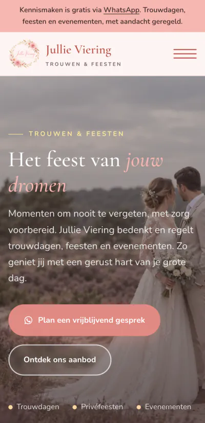 Proefontwerp Jullie Viering op mobiel
