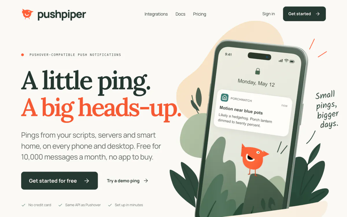 Website van PushPiper